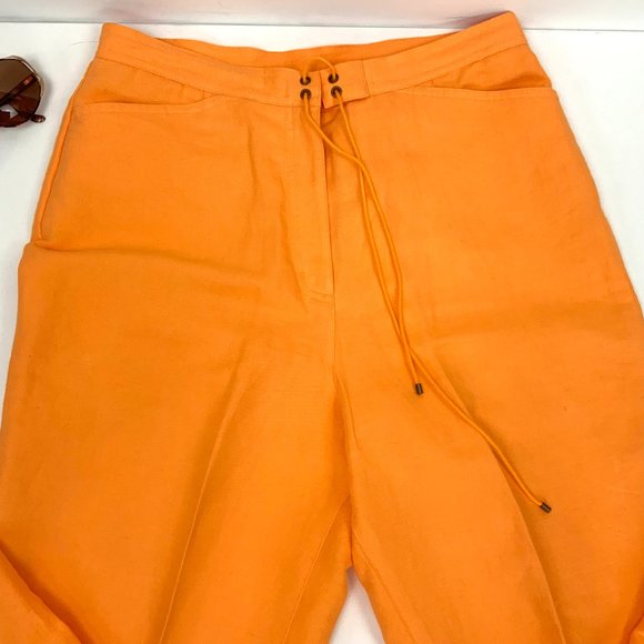 Talbots High Waisted Tapered Leg Irish Linen Pants Sz 10 - Picture 9 of 16